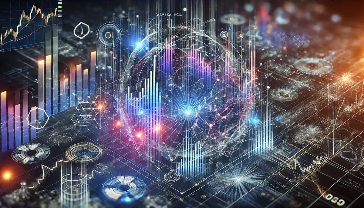 An abstract, futuristic representation of AI-driven arbitrage strategies in the options market. The image features glowing, interconnected lines and shapes symbolizing the complexity of statistical arbitrage, volatility arbitrage, and cross-market arbitrage. Layers of transparent financial charts and neural network patterns blend seamlessly, creating a sense of algorithmic precision. The color palette is dynamic, with deep blues and neon accents, evoking speed, automation, and AI-driven market analysis. The aesthetic is sleek, modern, and highly conceptual.